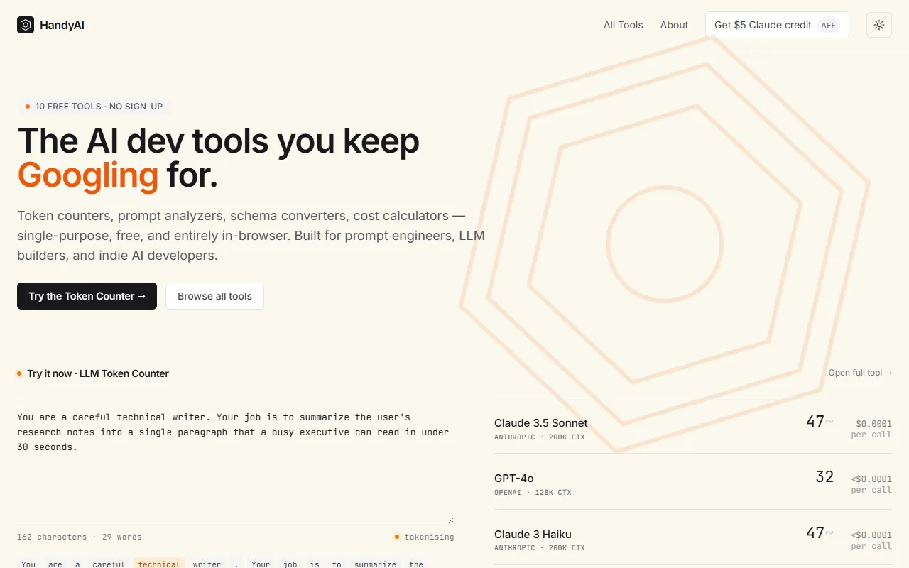 HandyAI website screenshot