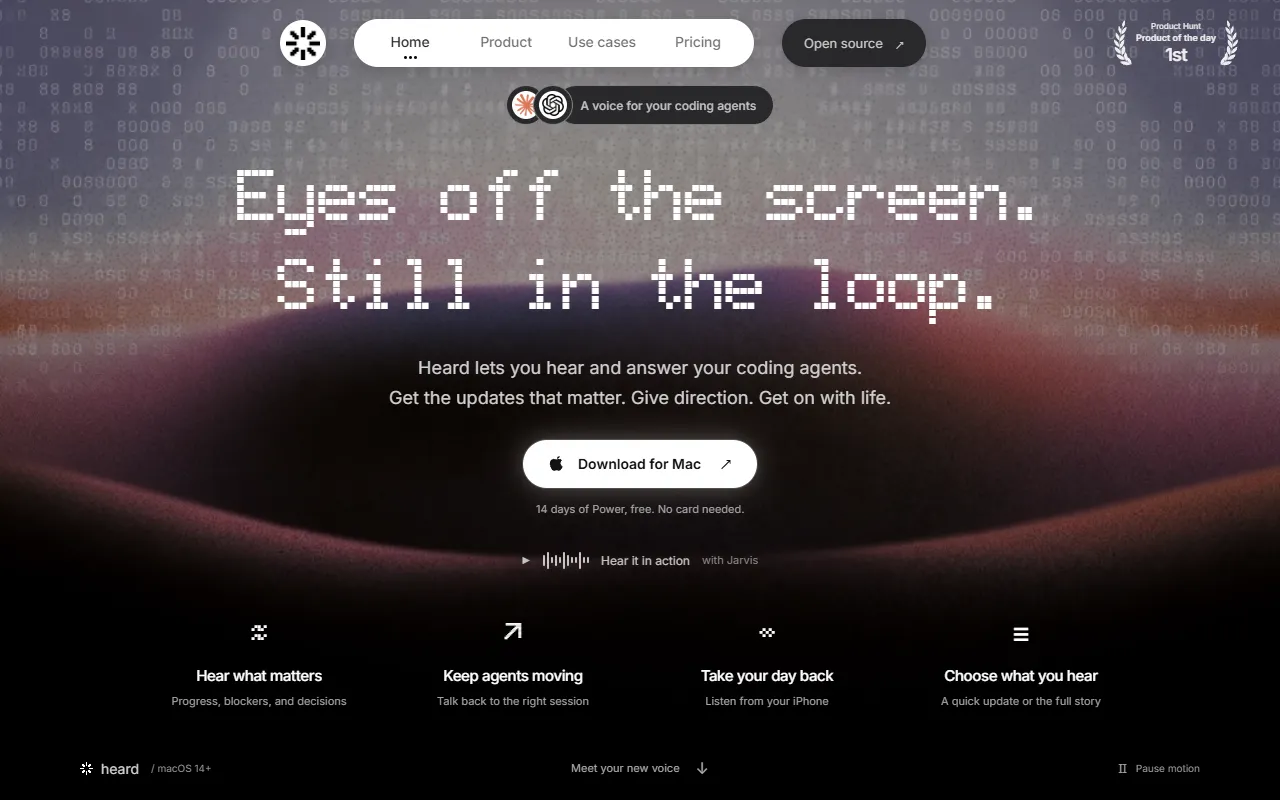 Heard website screenshot