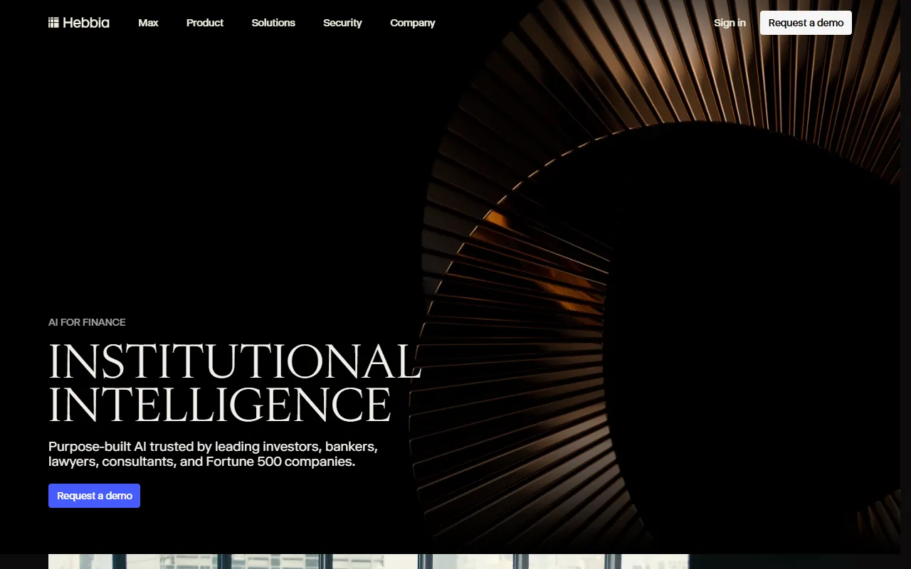 Hebbia website screenshot