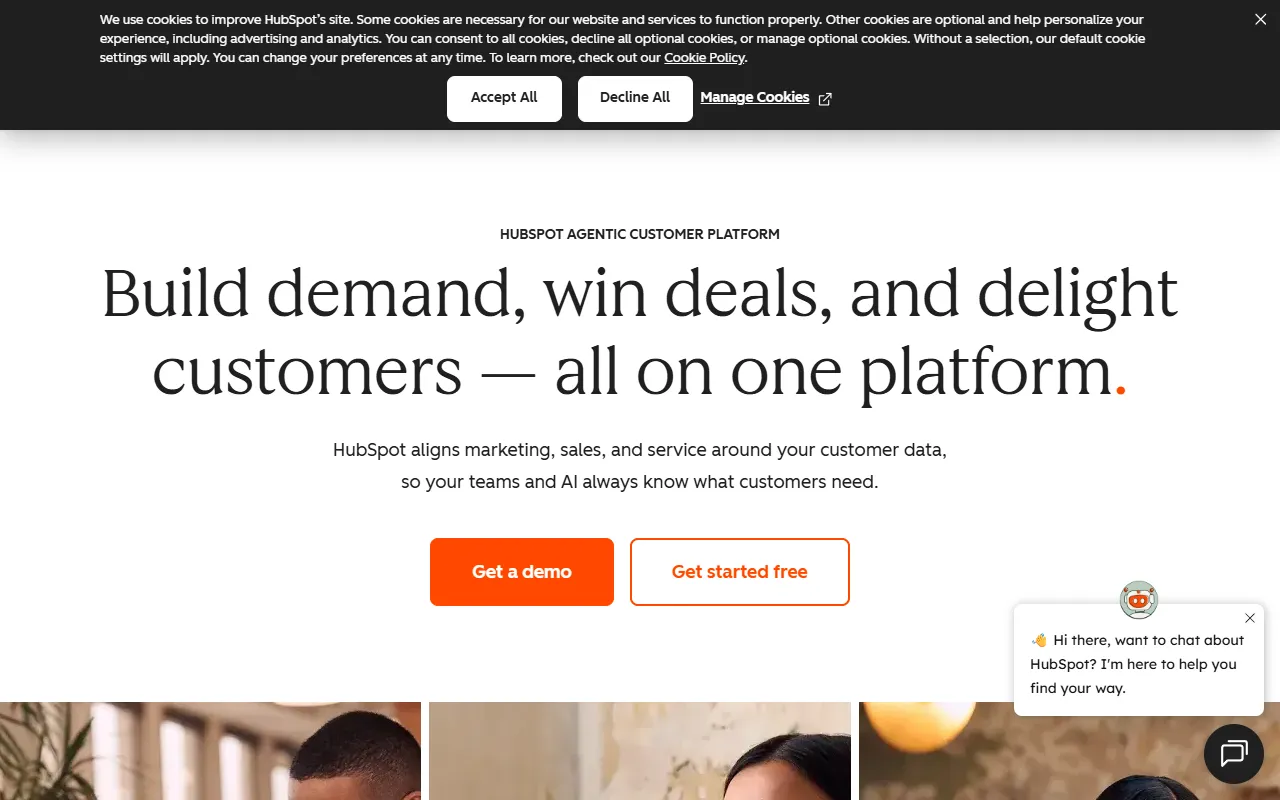 Hubspot AI website screenshot