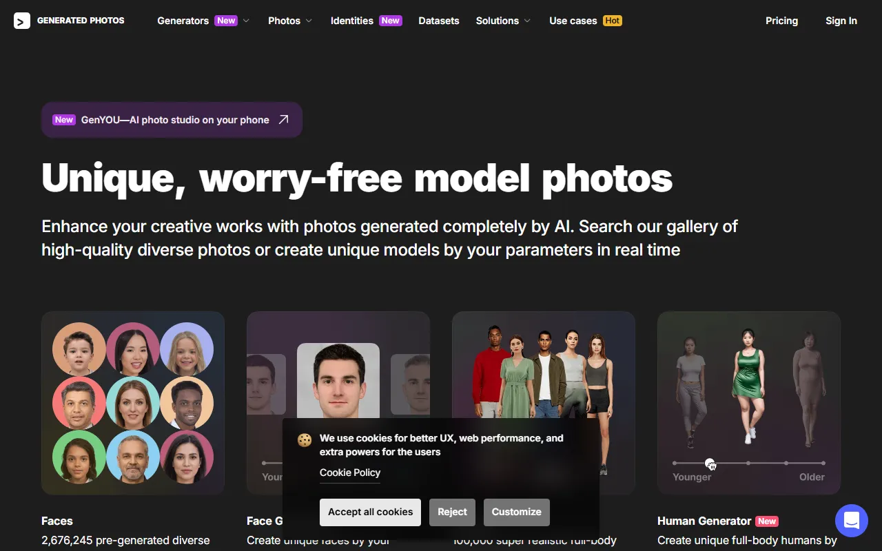 Human Generator website screenshot