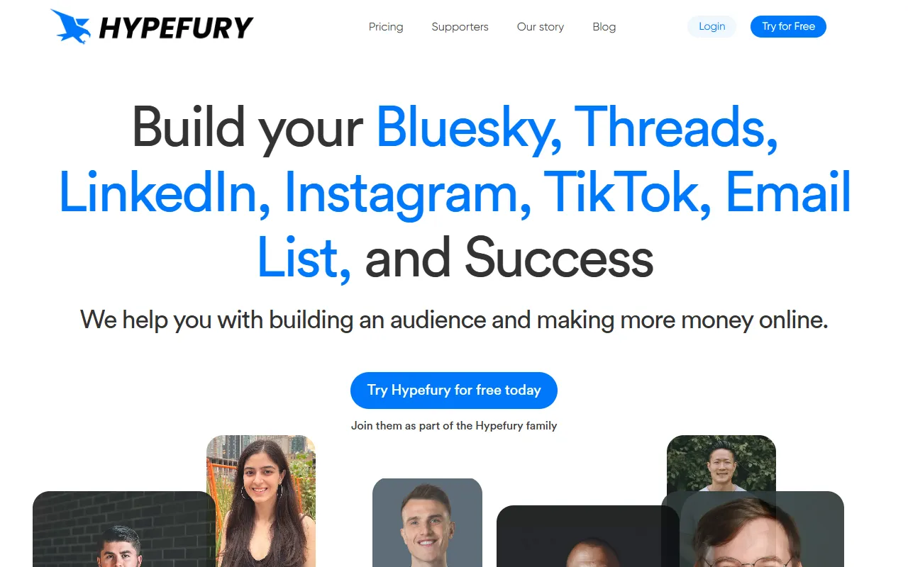 HypeFury website screenshot