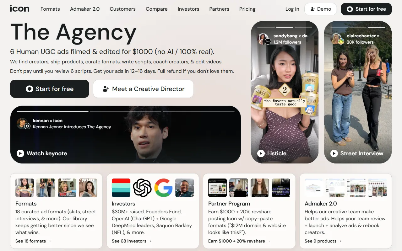 Icon website screenshot