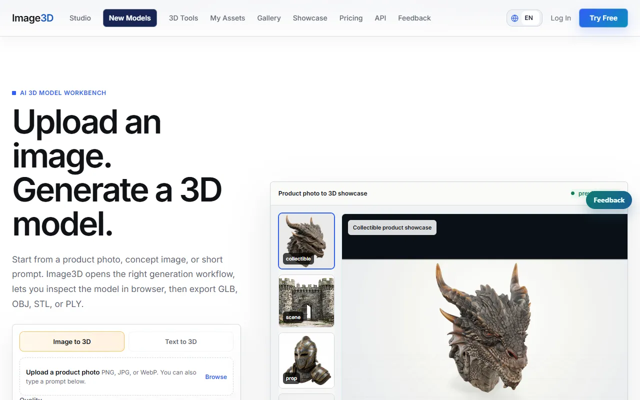 Image3D website screenshot