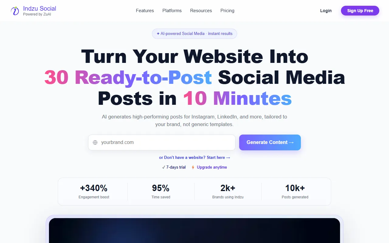 Indzu Social website screenshot