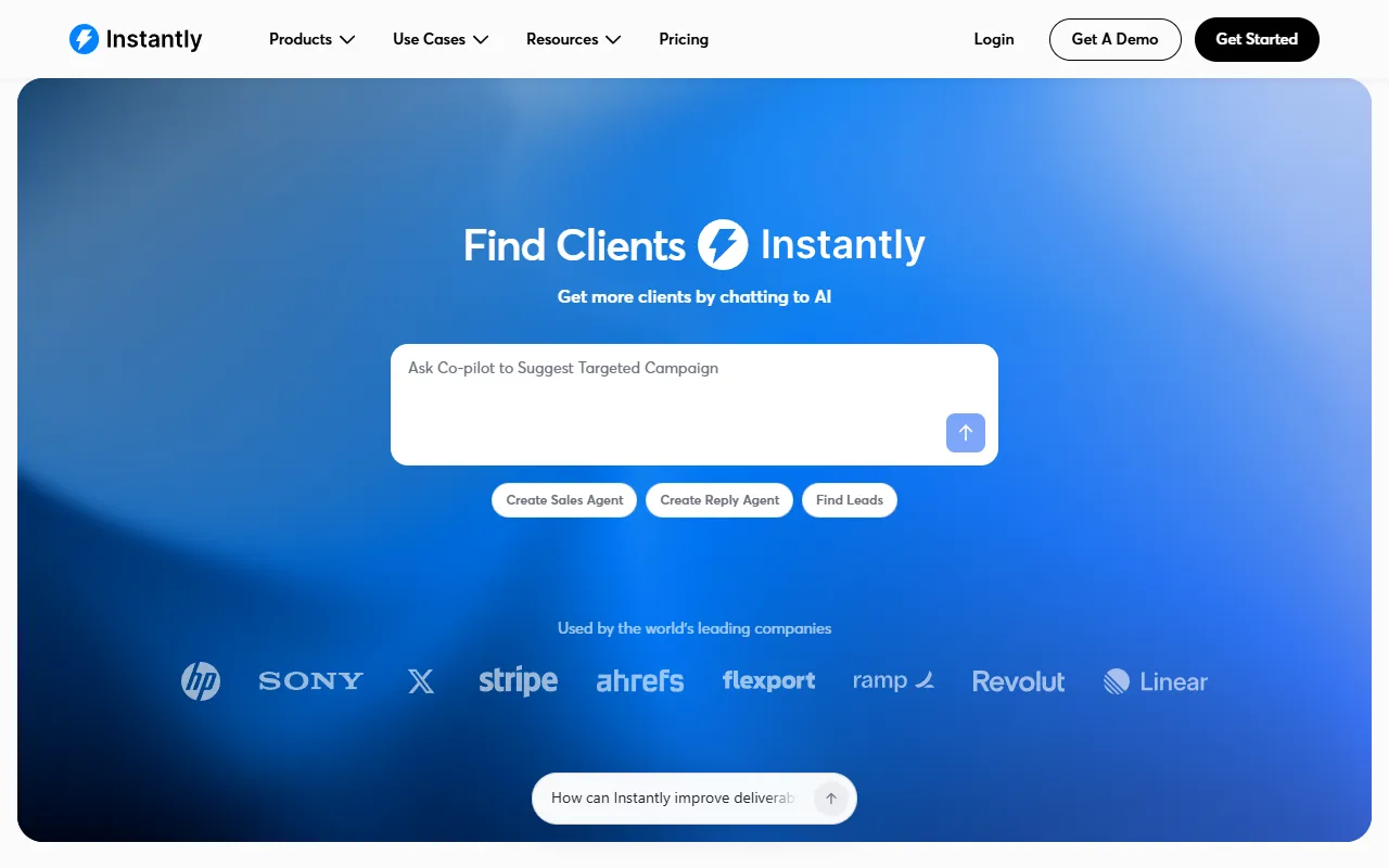 Instantly website screenshot