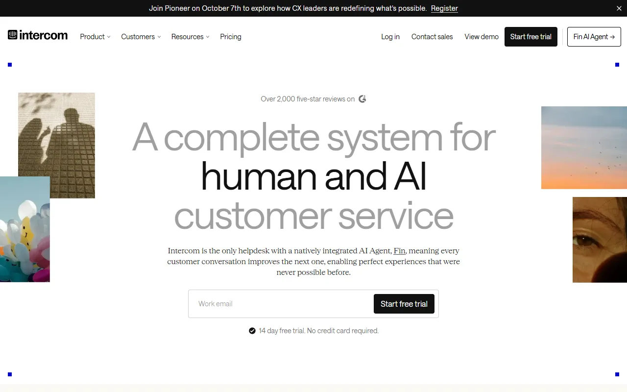 Intercom Fin website screenshot