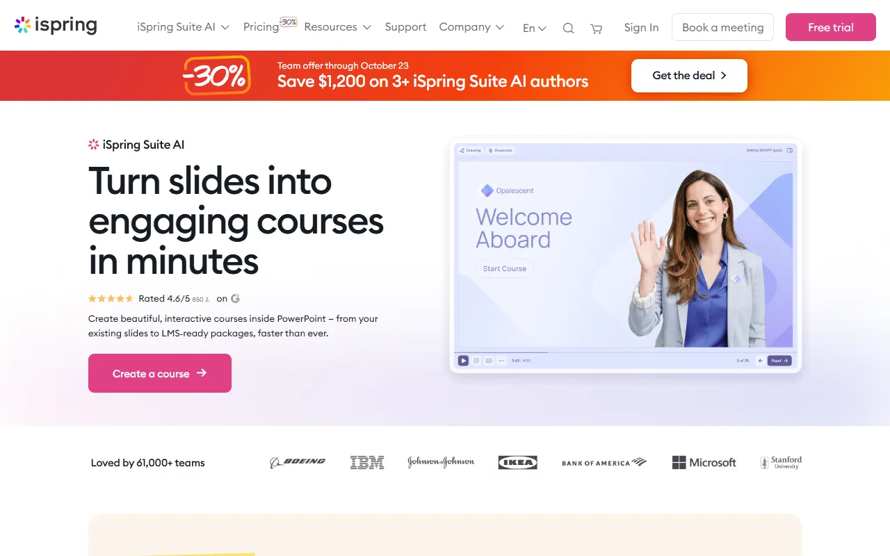 iSpring Cloud AI website screenshot