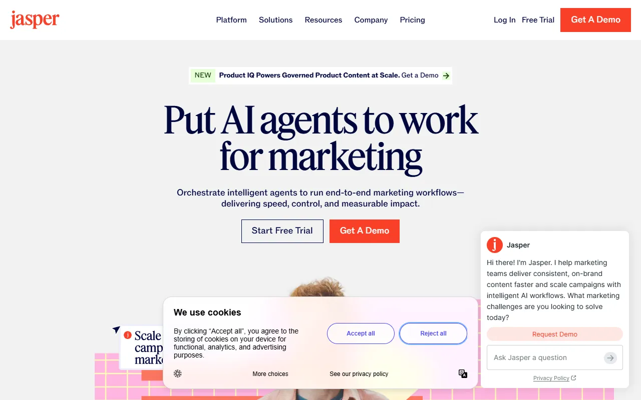 Jasper website screenshot