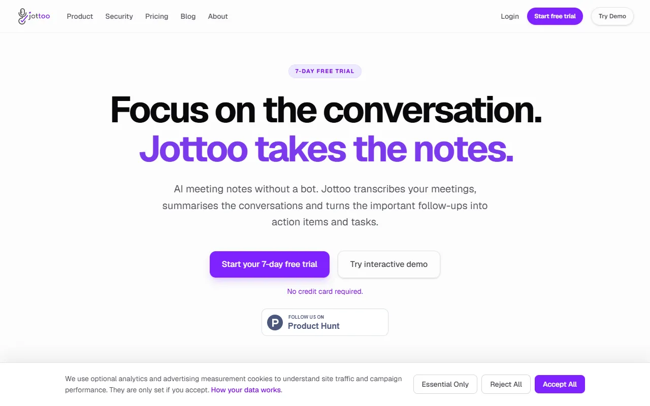 Jottoo website screenshot