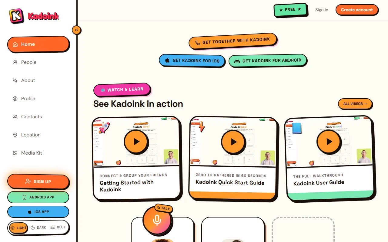 Kadoink AI website screenshot