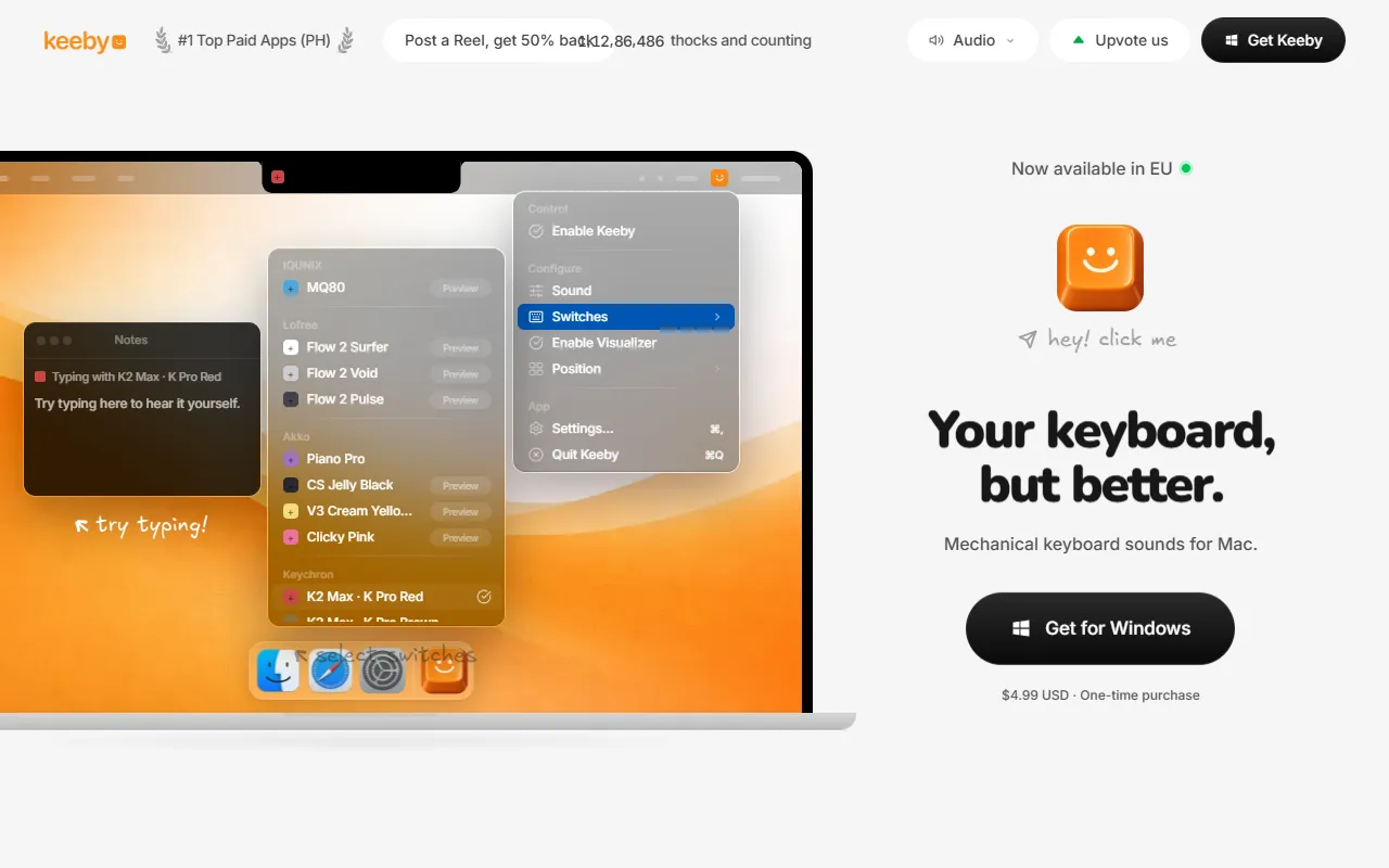 Keeby website screenshot