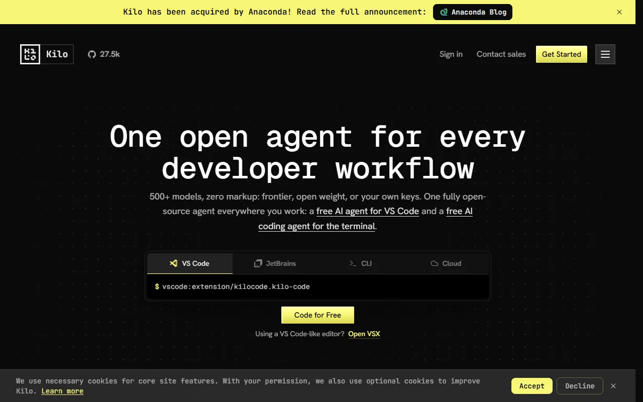 Kilo website screenshot