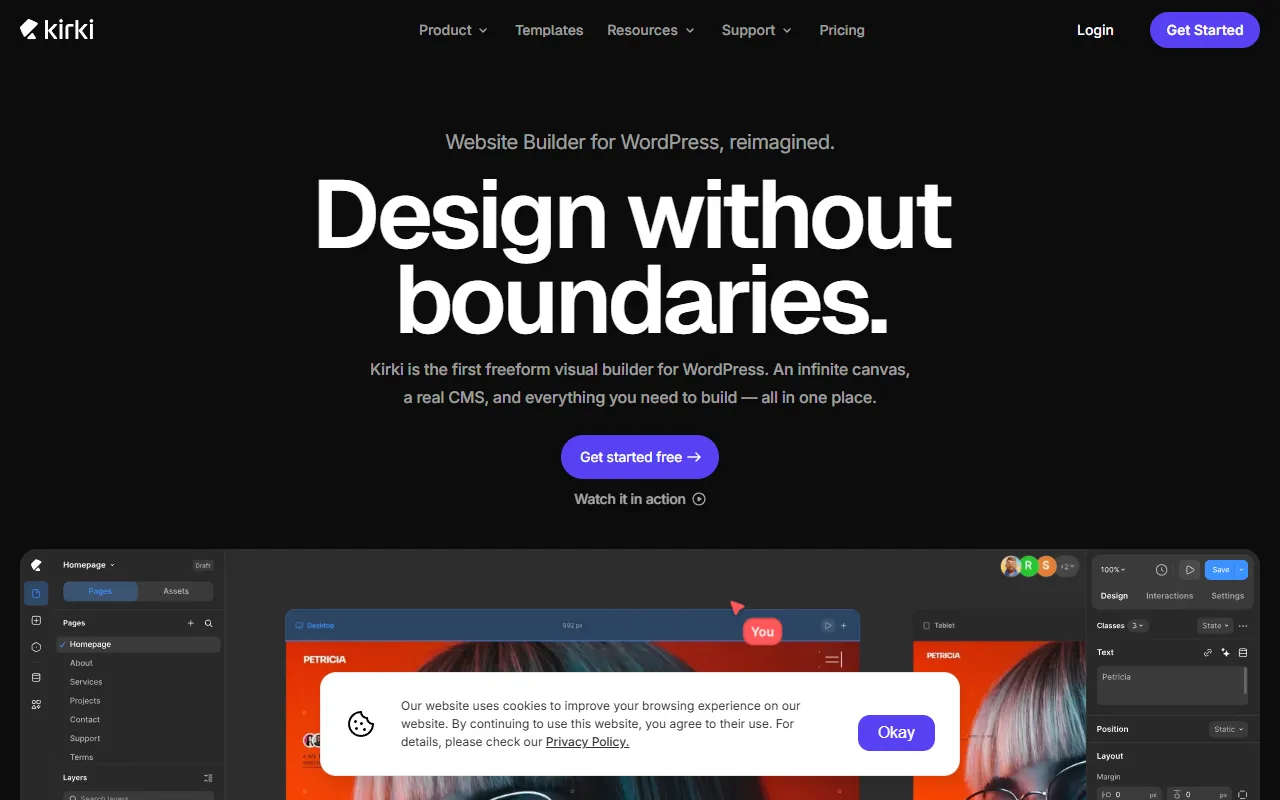 Kirki website screenshot