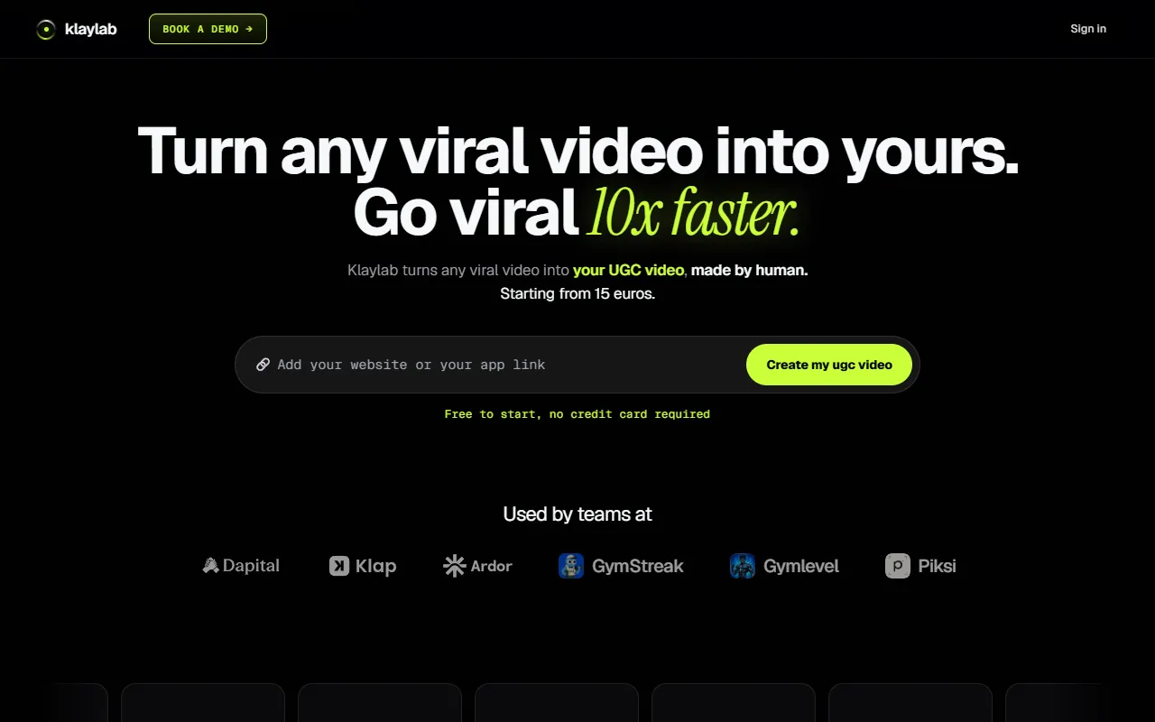Klaylab website screenshot