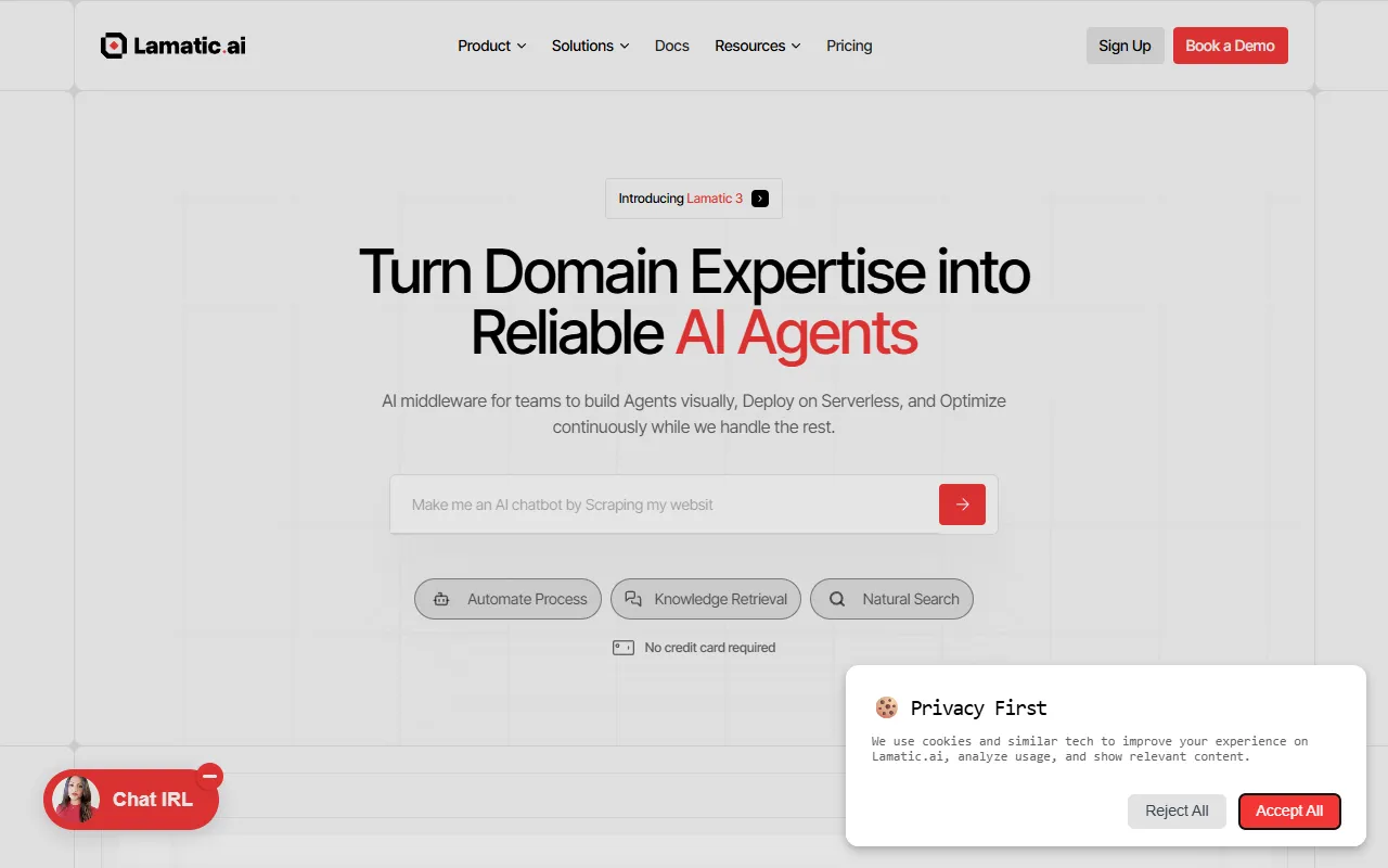 Lamatic.ai website screenshot