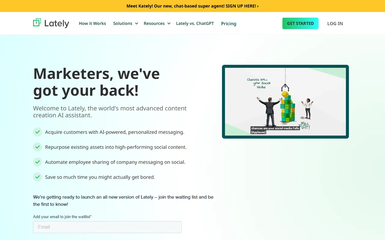 Lately website screenshot
