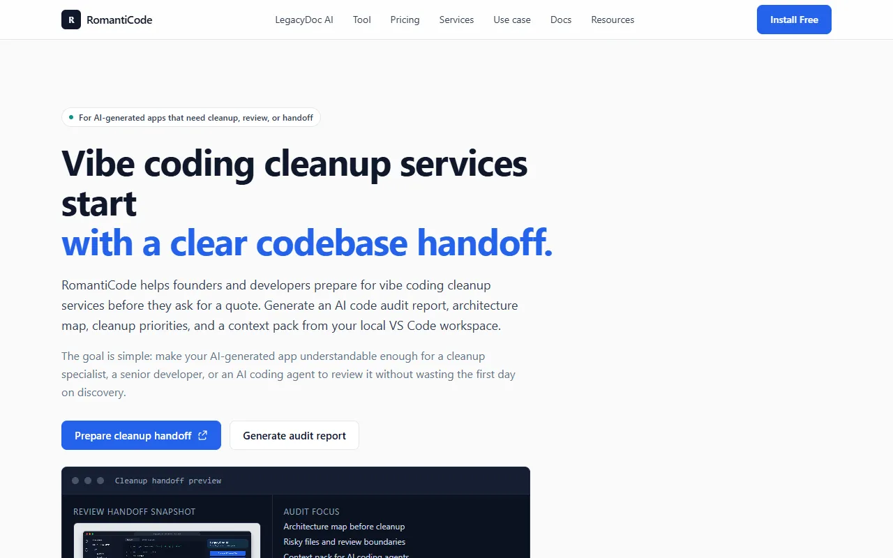 LegacyDoc AI website screenshot