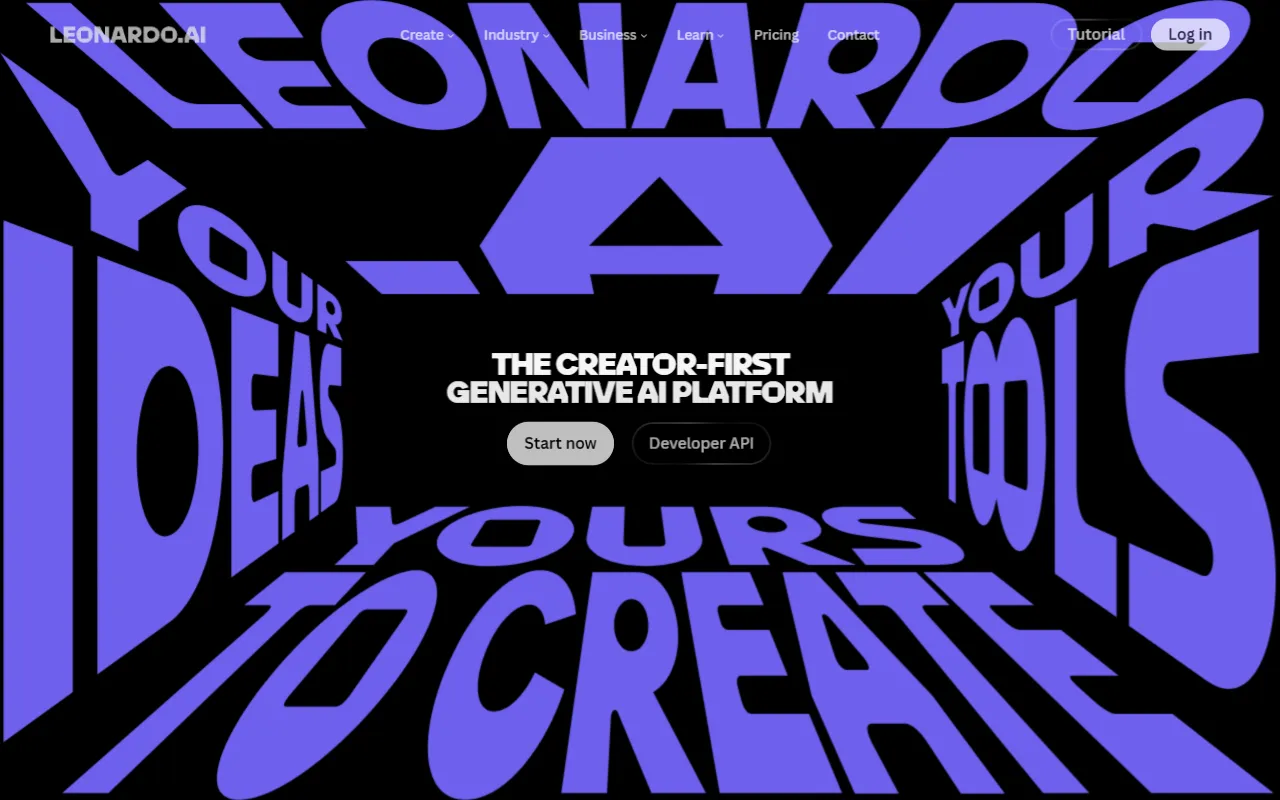 Leonardo AI website screenshot