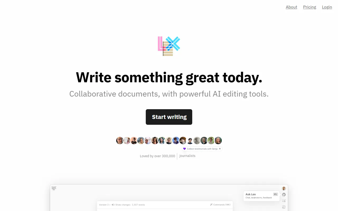 Lex website screenshot