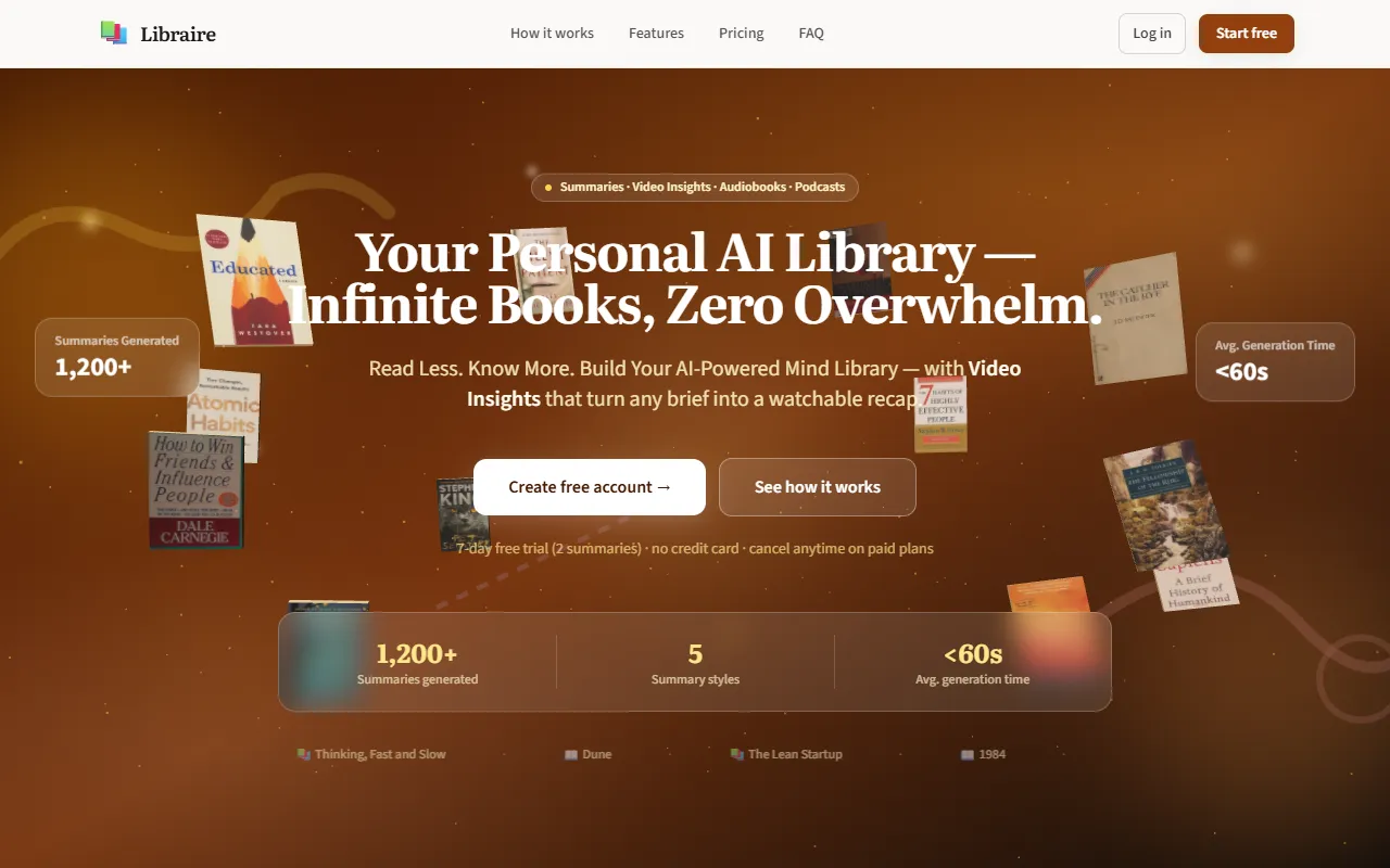 Libraire website screenshot