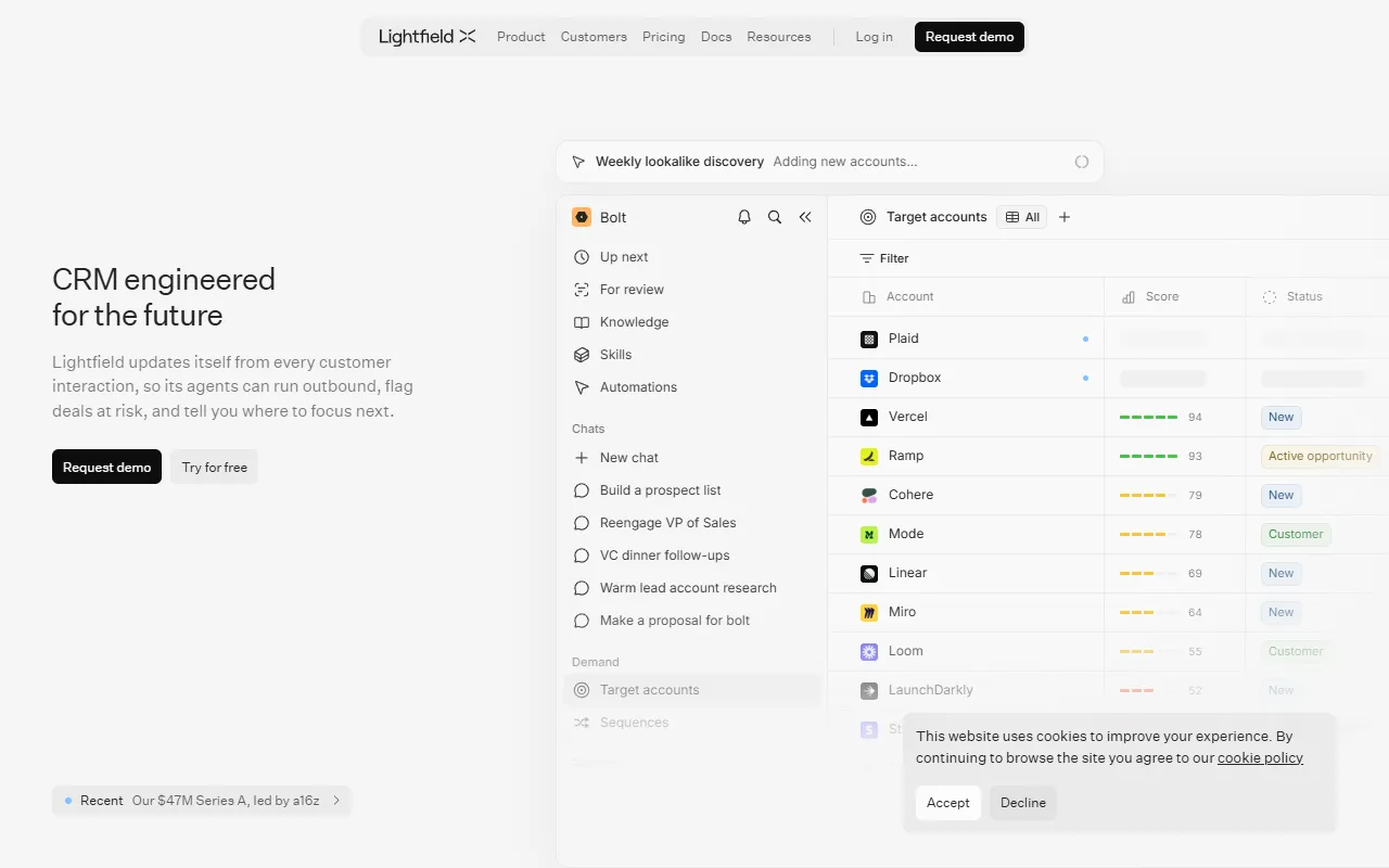 Lightfield website screenshot