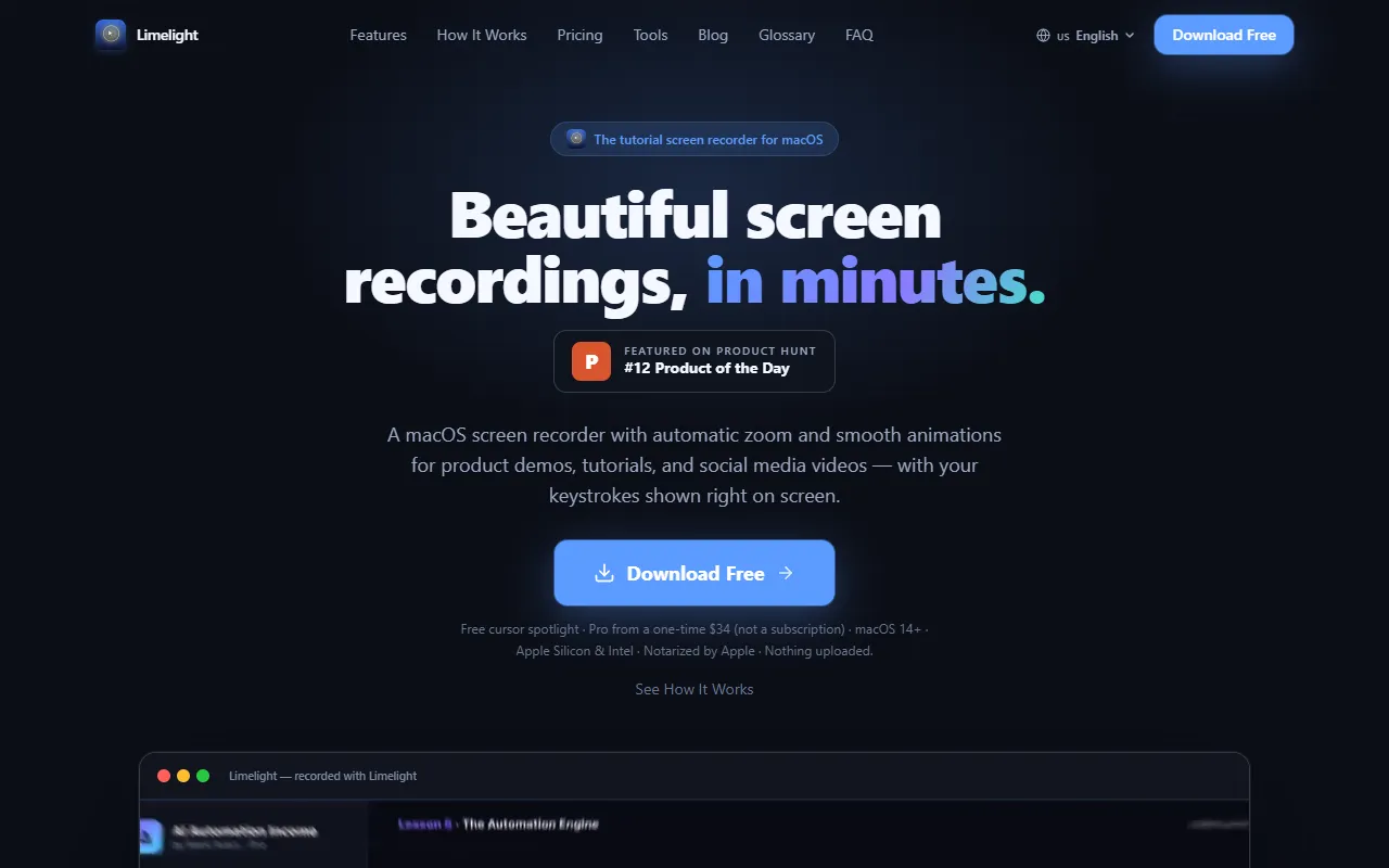 Limelight website screenshot