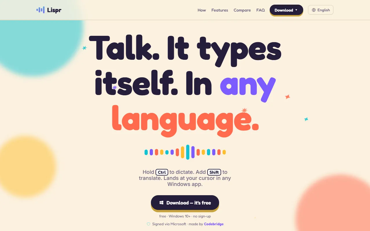 Lispr website screenshot