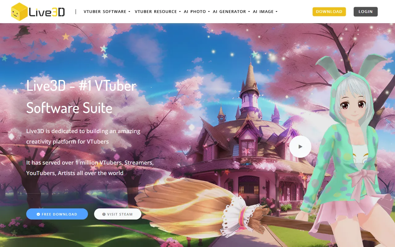 Live3D AI Image Editor website screenshot