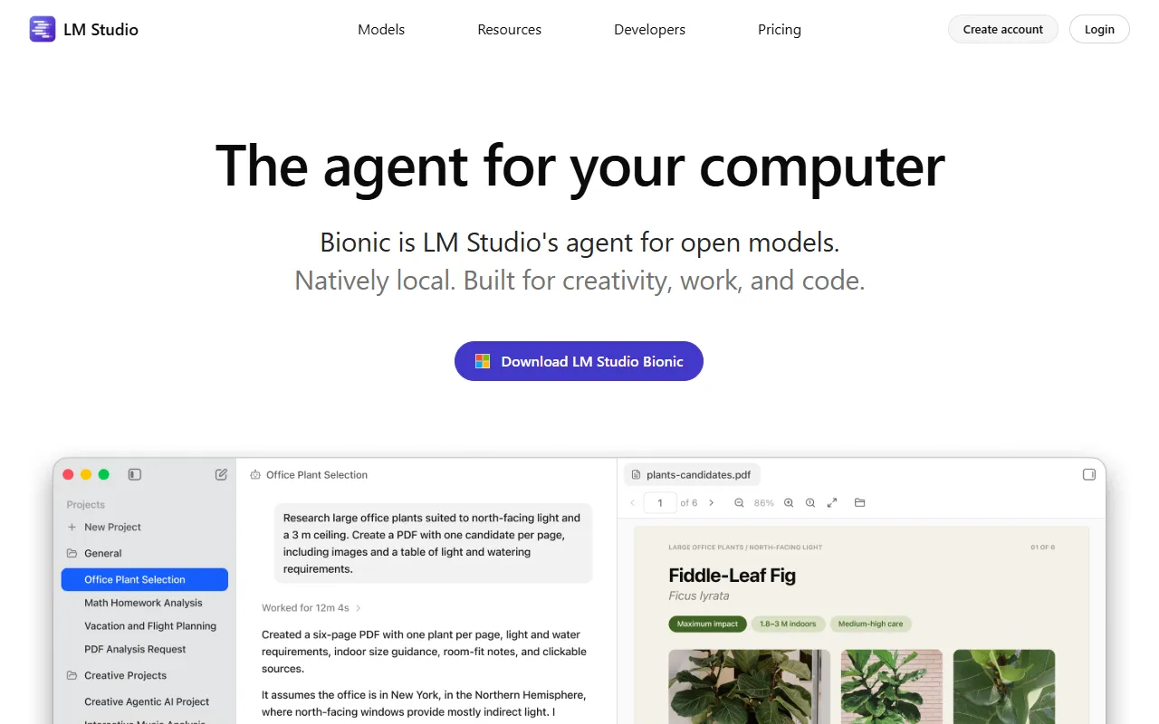 LM Studio website screenshot