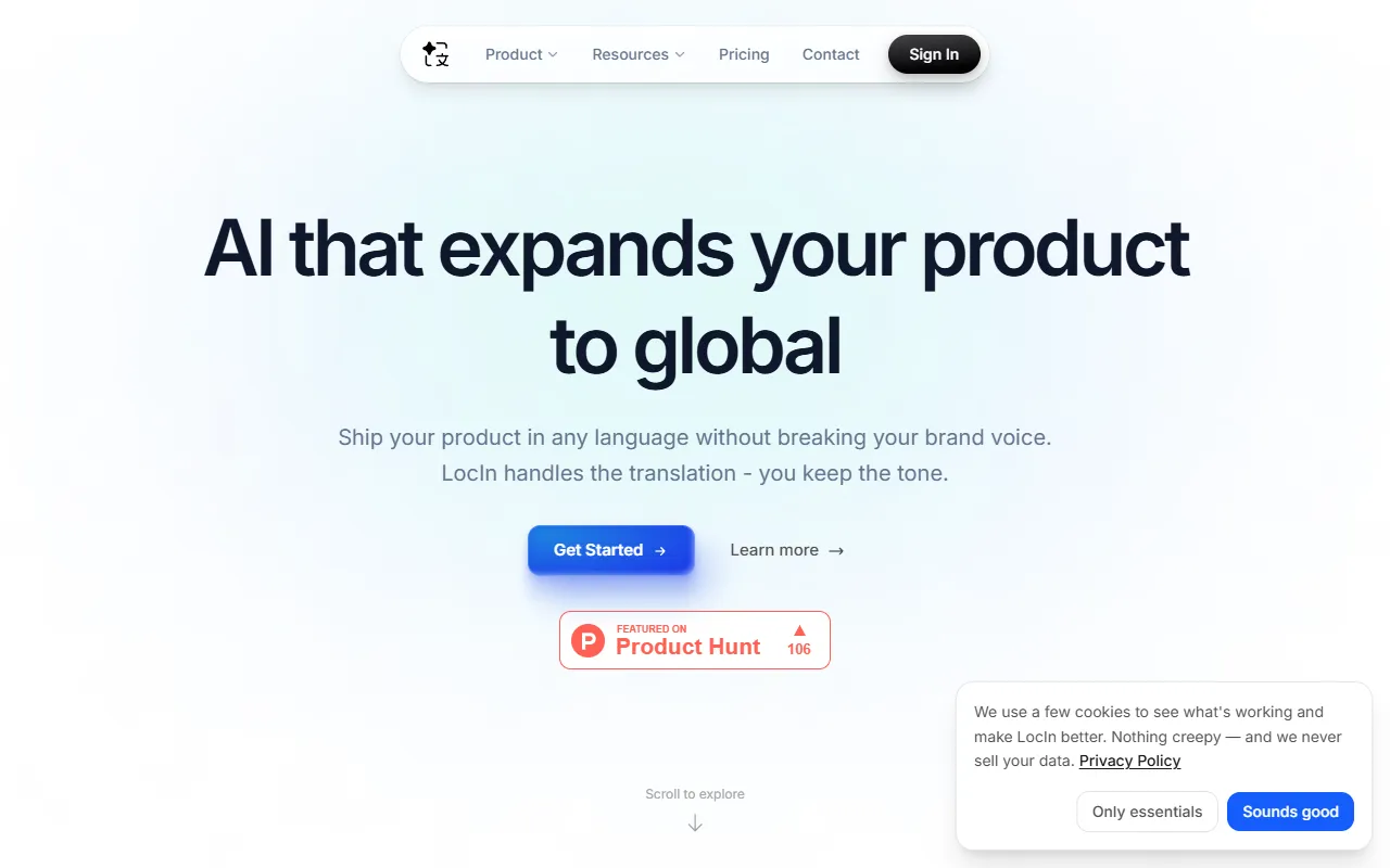 LocIn AI website screenshot