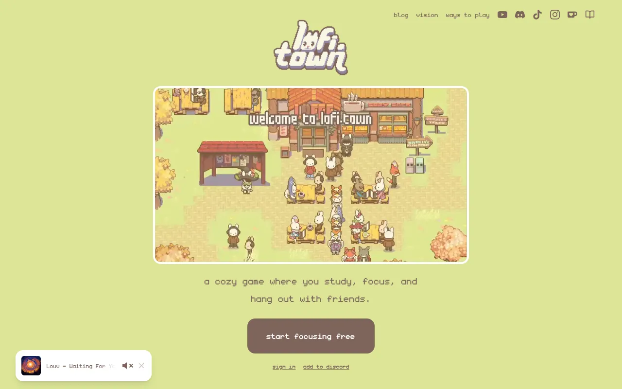 lofi.town website screenshot
