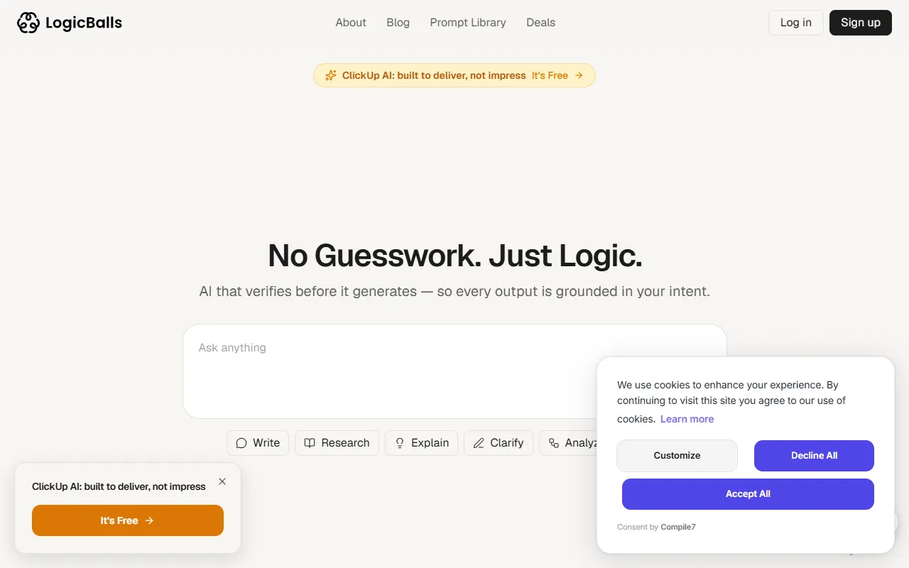 LogicBalls website screenshot