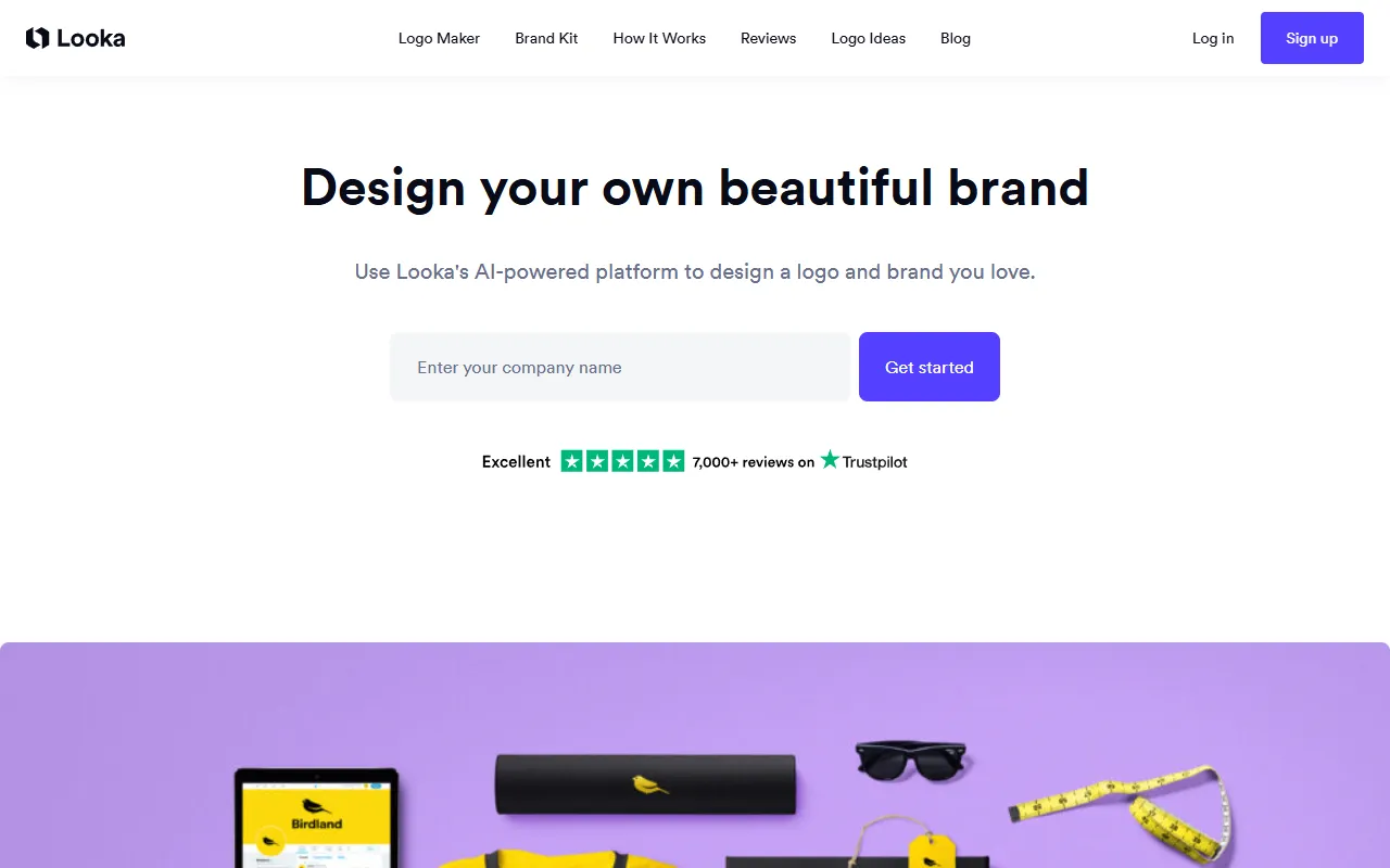 Looka website screenshot