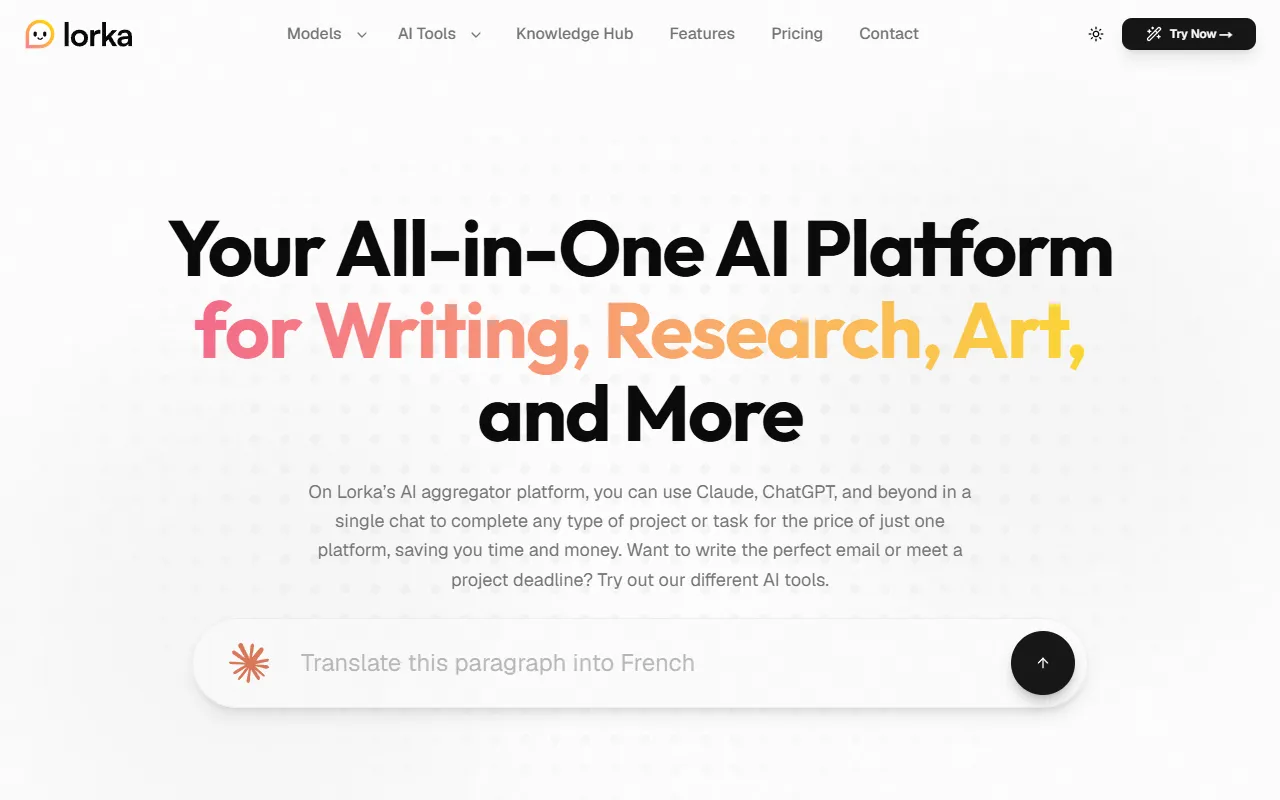 Lorka AI website screenshot