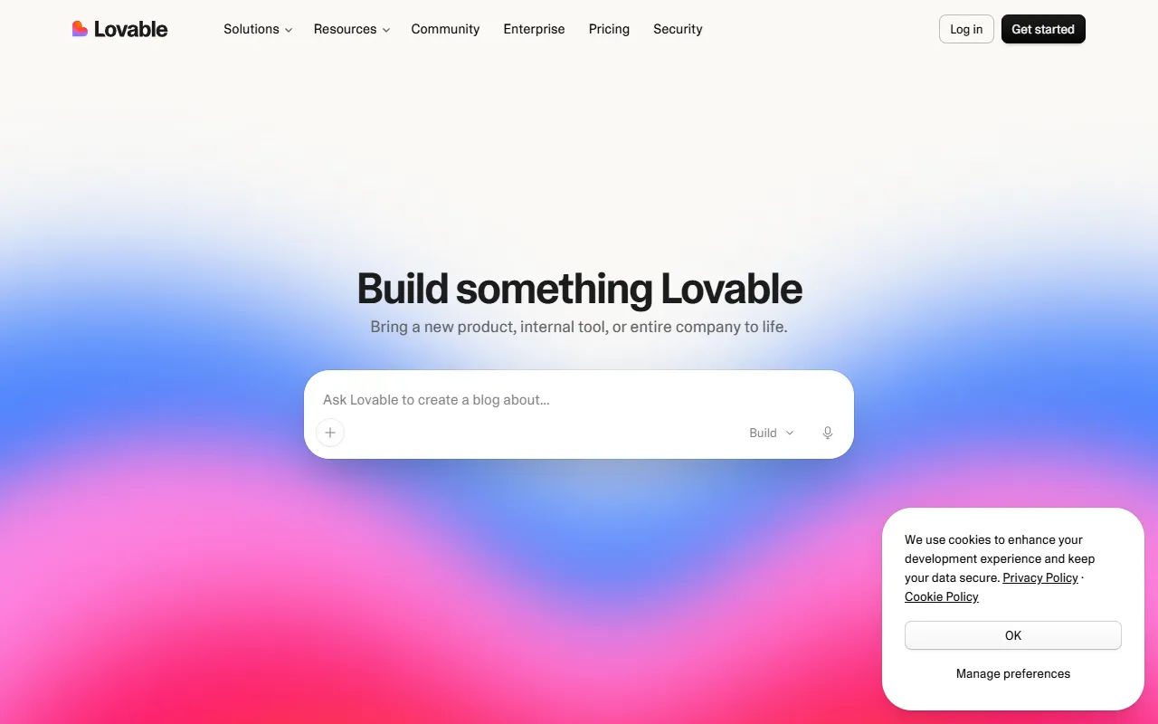 Lovable website screenshot