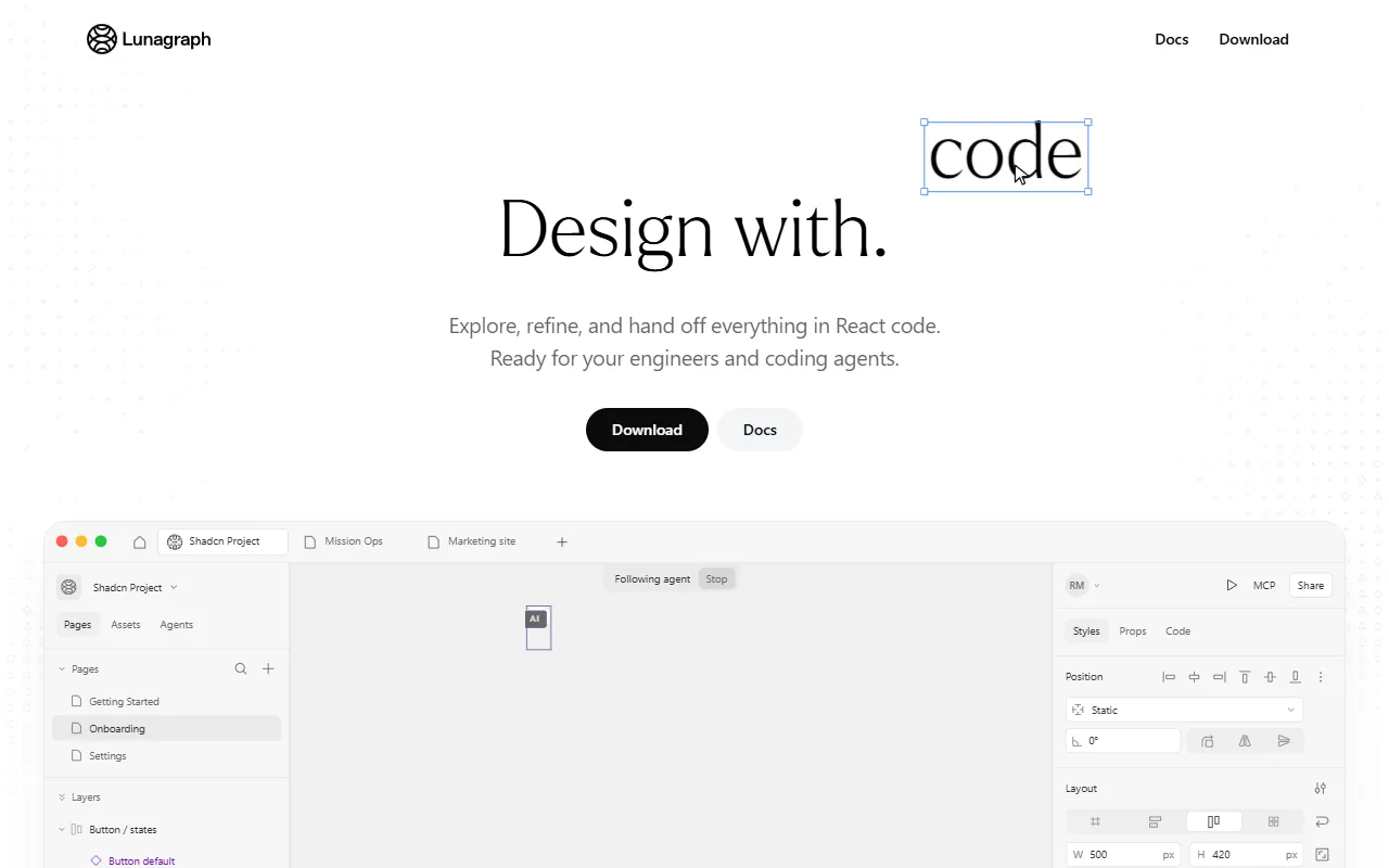 Lunagraph website screenshot