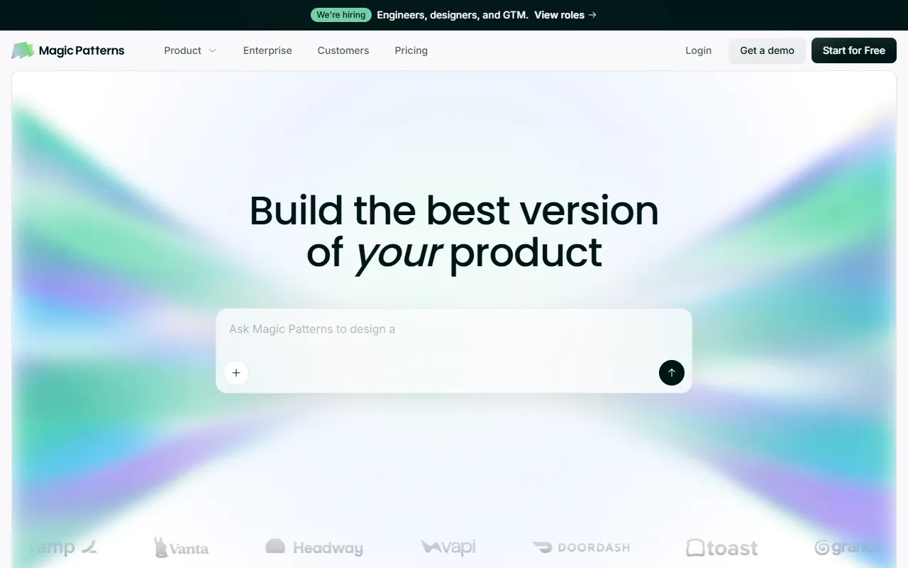 Magic Patterns website screenshot