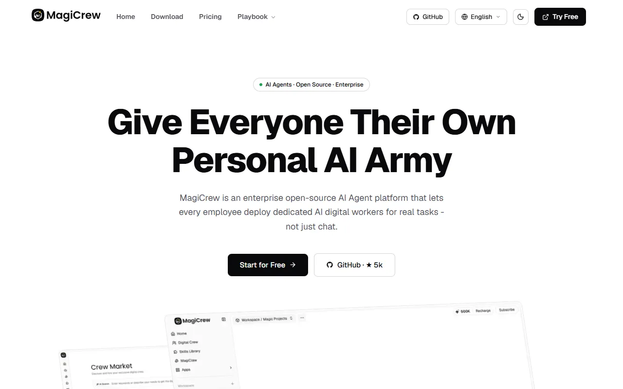 MagiCrew website screenshot