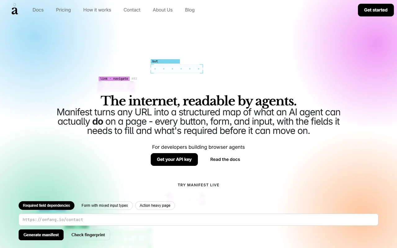 Manifest website screenshot
