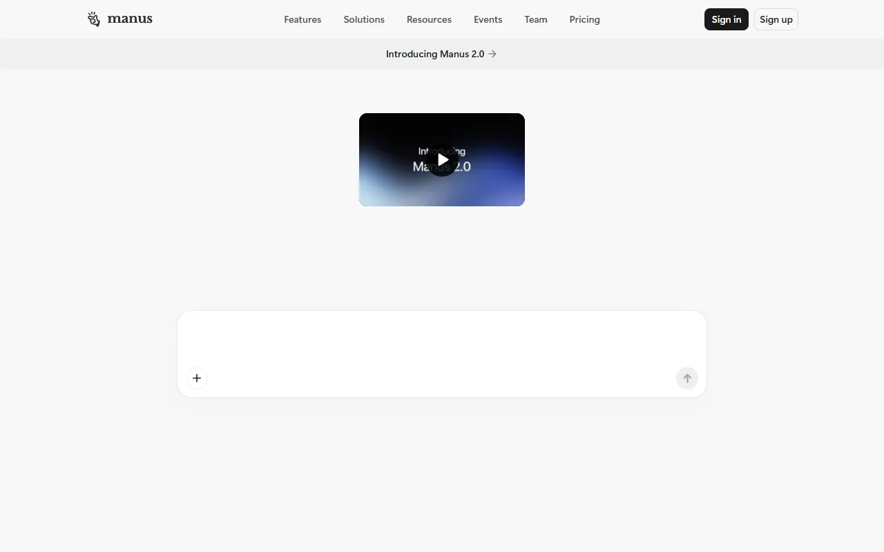 Manus website screenshot