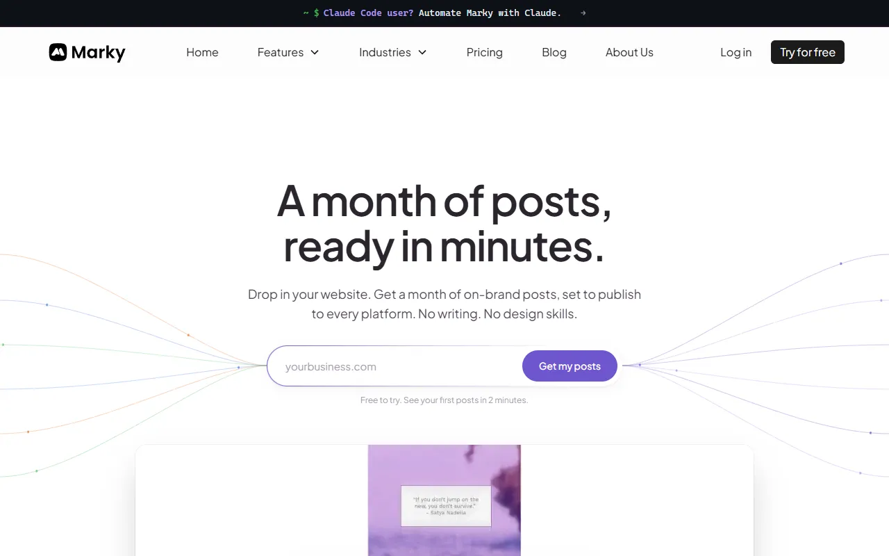 Marky website screenshot