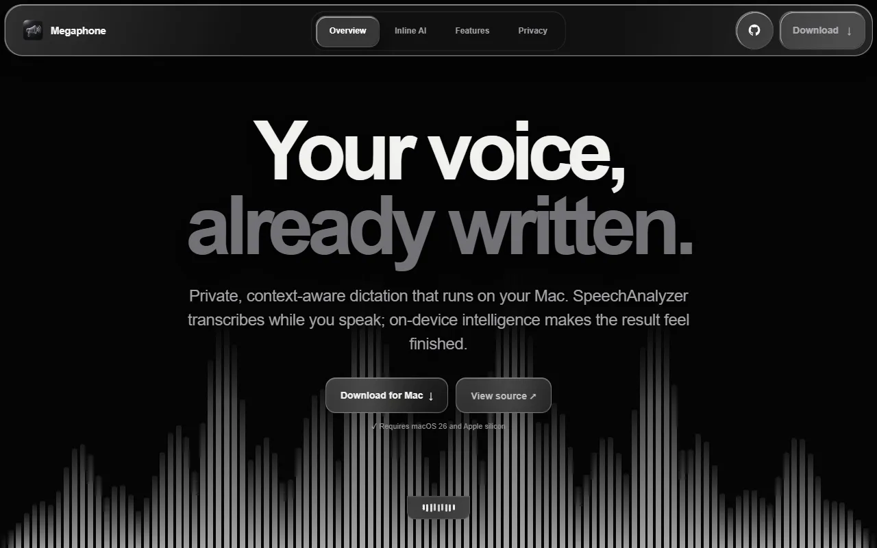 Megaphone website screenshot