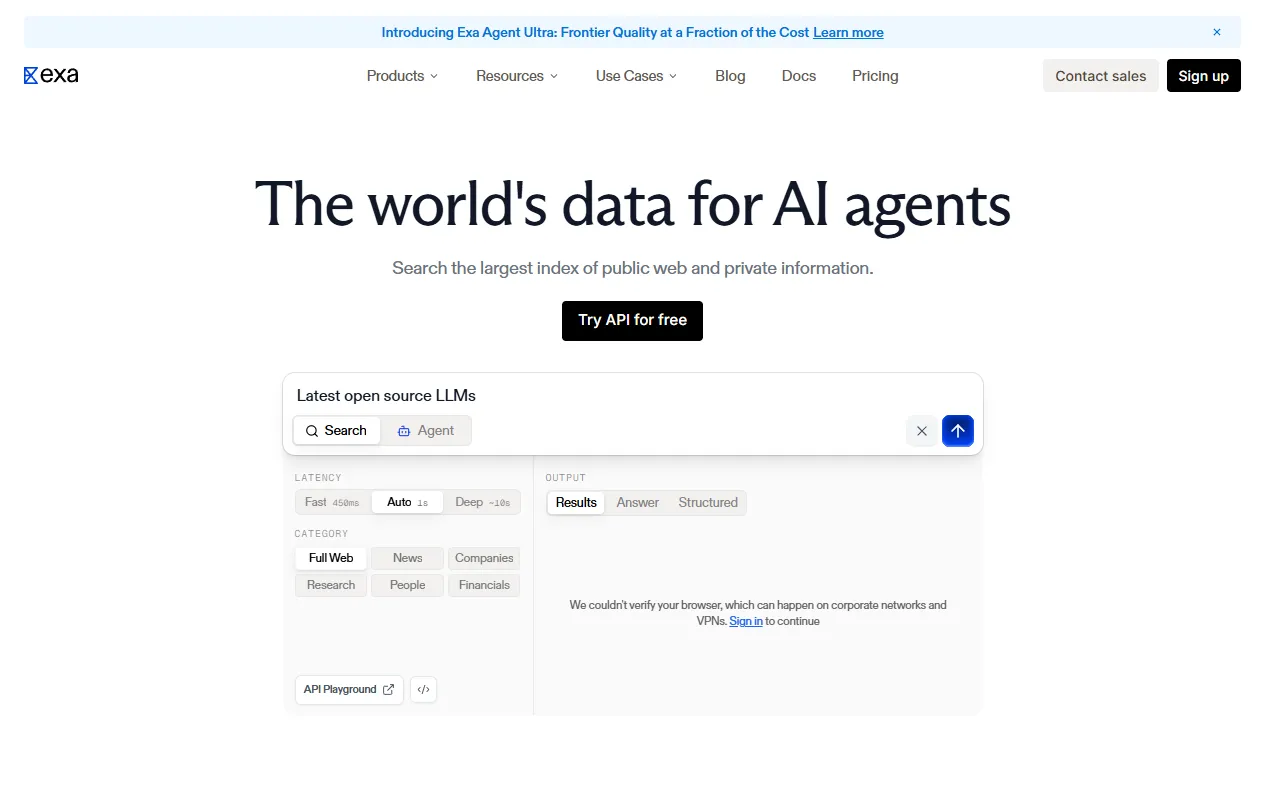 Metaphor website screenshot