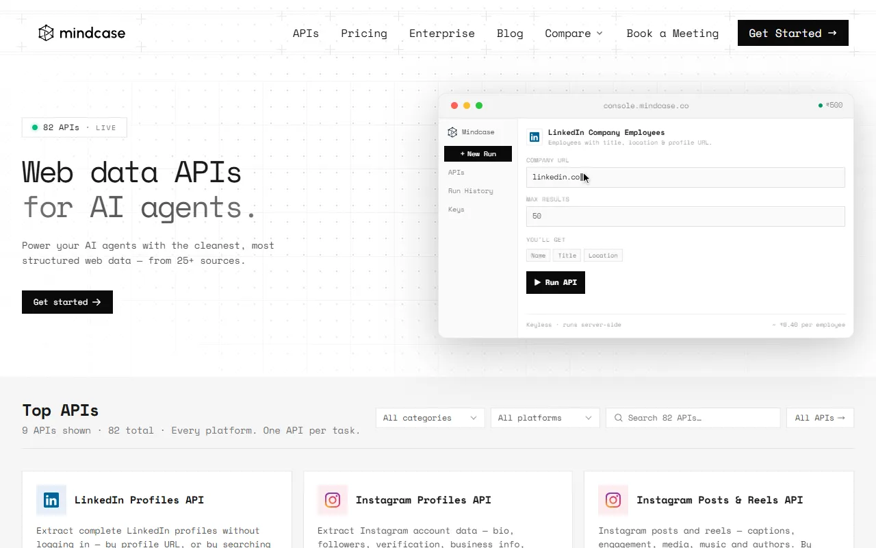 Mindcase website screenshot