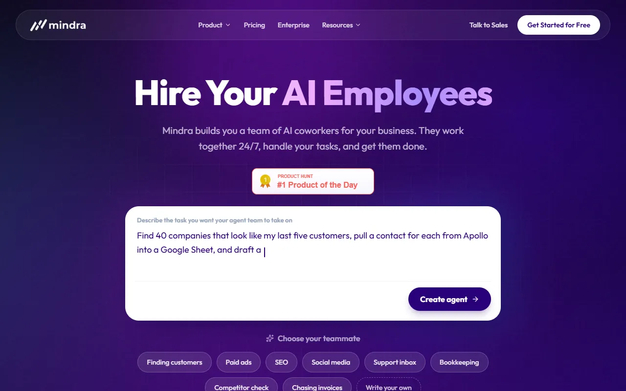 Mindra website screenshot