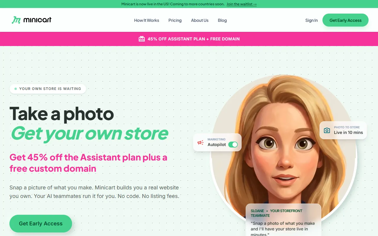 Minicart website screenshot
