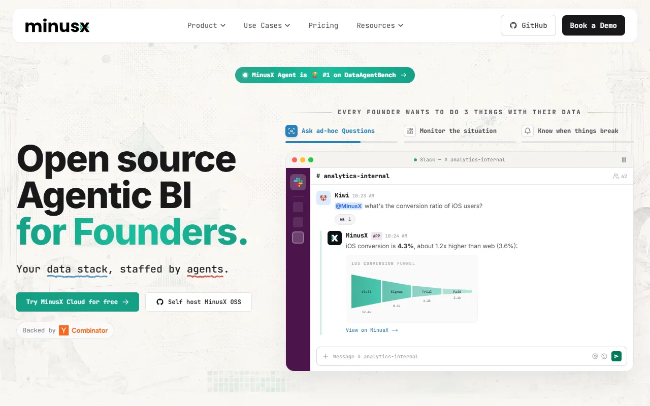 MinusX website screenshot