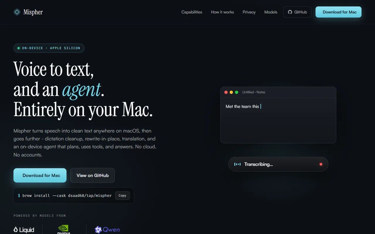 Mispher website screenshot