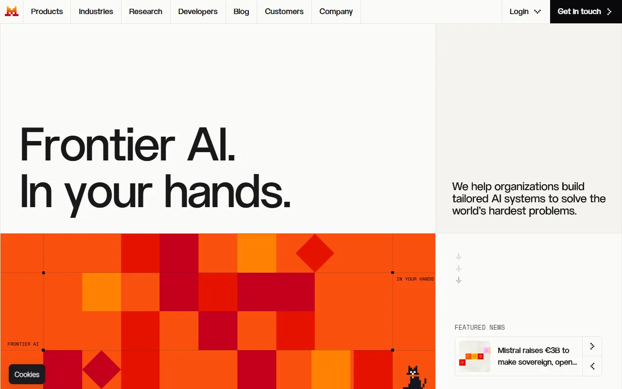 Mistral AI website screenshot